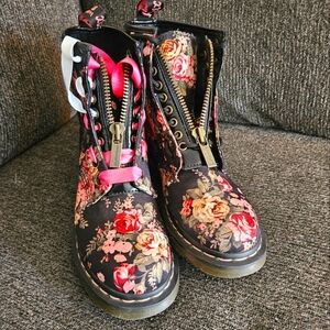 Rare Dr. Martens 1460 Victorian Flower Canvas Boots